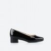 Scarpe con tacco vernice nero  per Donna - BERGAMO